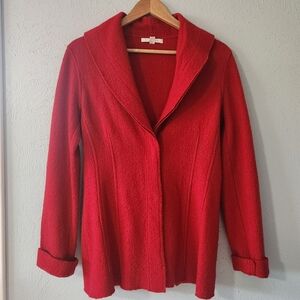 Cabi Red Merino Wool Shawl Collar Jacket
